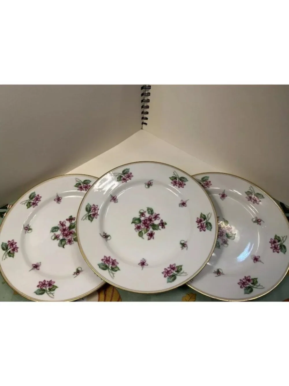 Vintage Albion China Salad Plates 3painted Violets